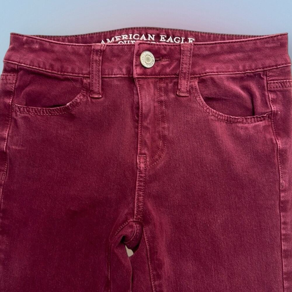 AMERICAN EAGLE Women’s 0 Short Burgundy Super Stretch Jeggings